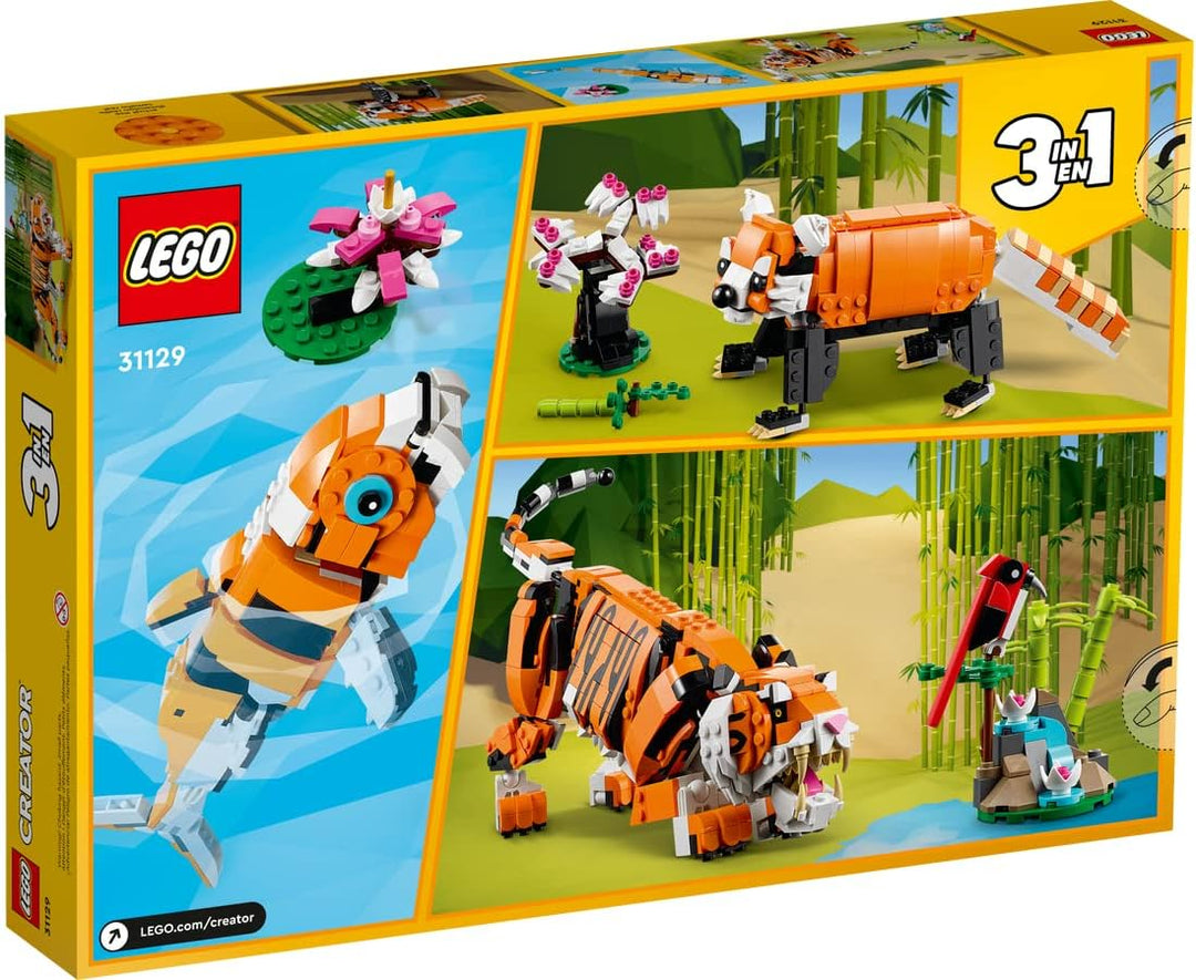Lego Creator 3-in-1 Set: Majestätischer Tiger 31129 + Tropischer Papagei 30581(Polybag), für Kinder