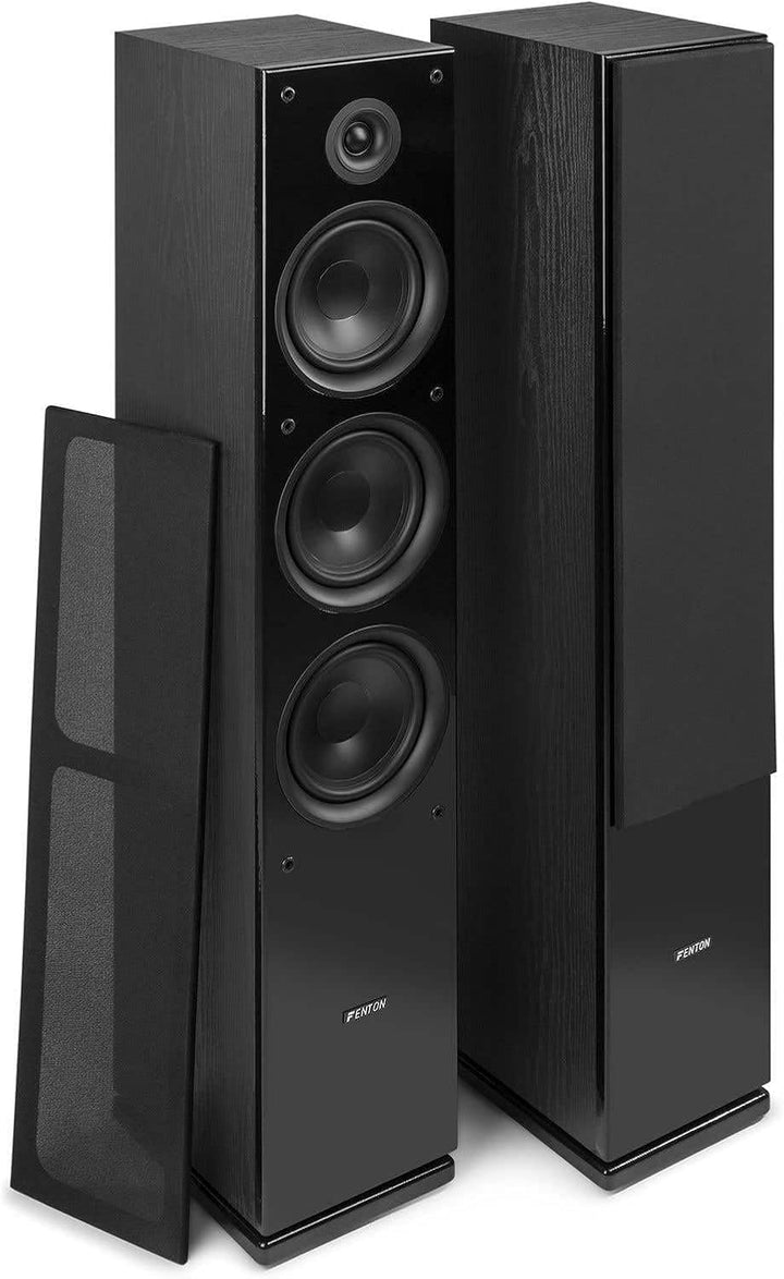 Fenton SHF80B HiFi-Lautsprecher 500 Watt - 3-Wege High-End-Lautsprecherset - 3 Tieftöner und Hochtön