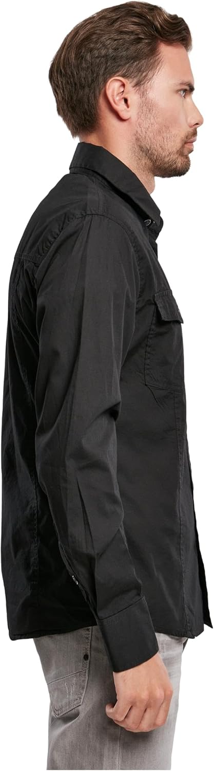 Brandit Men Slim Shirt Herren Hemd 4005 S Schwarz, S Schwarz