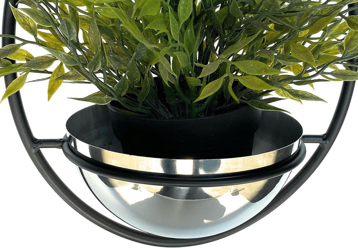 DanDiBo Blumenampel Innen Metall Wand Hängepflanzen 43 cm 96087 S mit Topf Silber Pflanzenhänger Blu