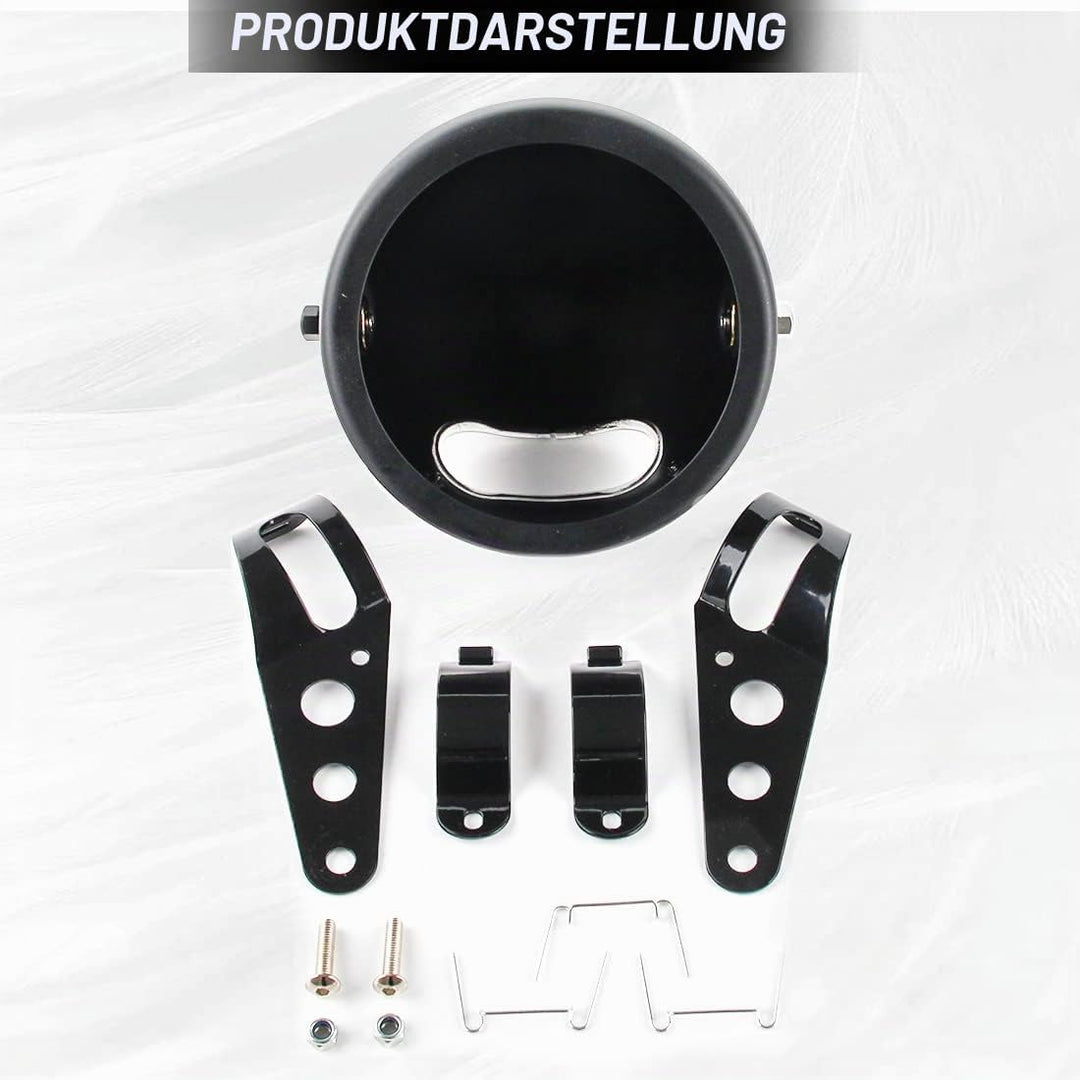 SKUNTUGUANG 5 3/4 5,75 Zoll Led Scheinwerfer Housing Bracket Eimer für Motorrad Schwarz