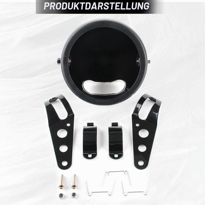 SKUNTUGUANG 5 3/4 5,75 Zoll Led Scheinwerfer Housing Bracket Eimer für Motorrad Schwarz