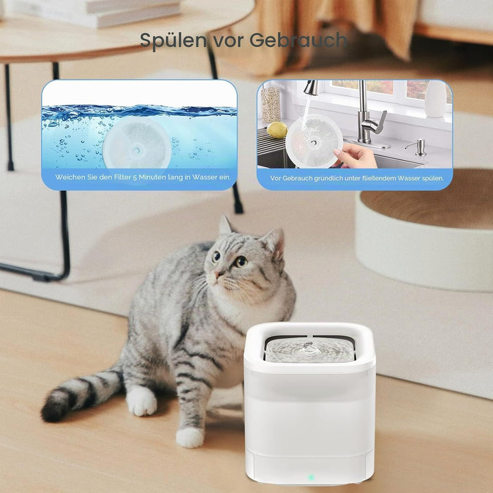Katzenbrunnen Filter, Filter Unit 3.0 Harz und Aktivkohle Katzen Hunde Trinkbrunnen kompatibel mit E