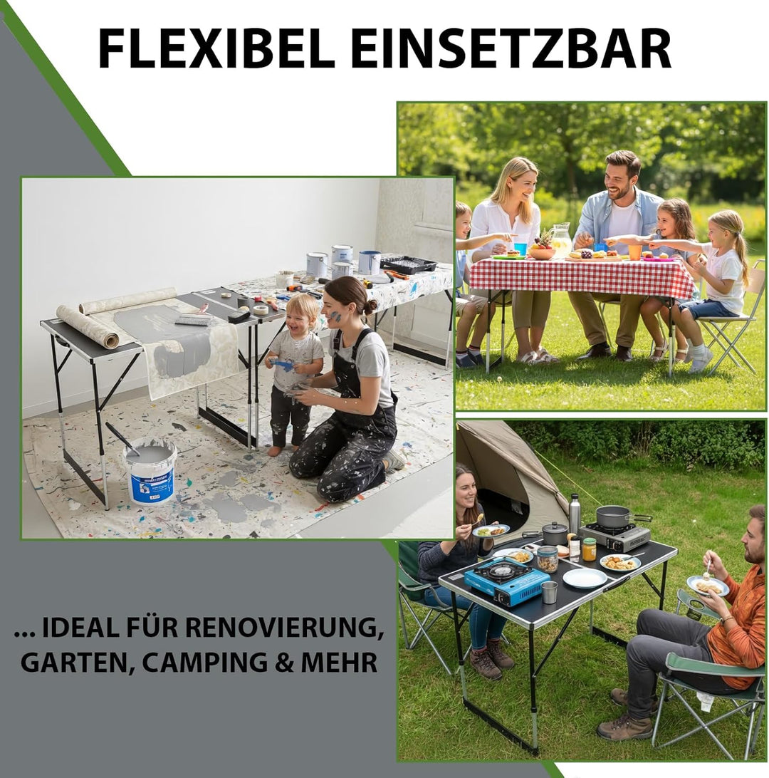 TRUTZHOLM 3-er Set Alu Multifunktionstisch (3X 100x60cm) Flohmarkttisch Campingtisch Markttisch Klap