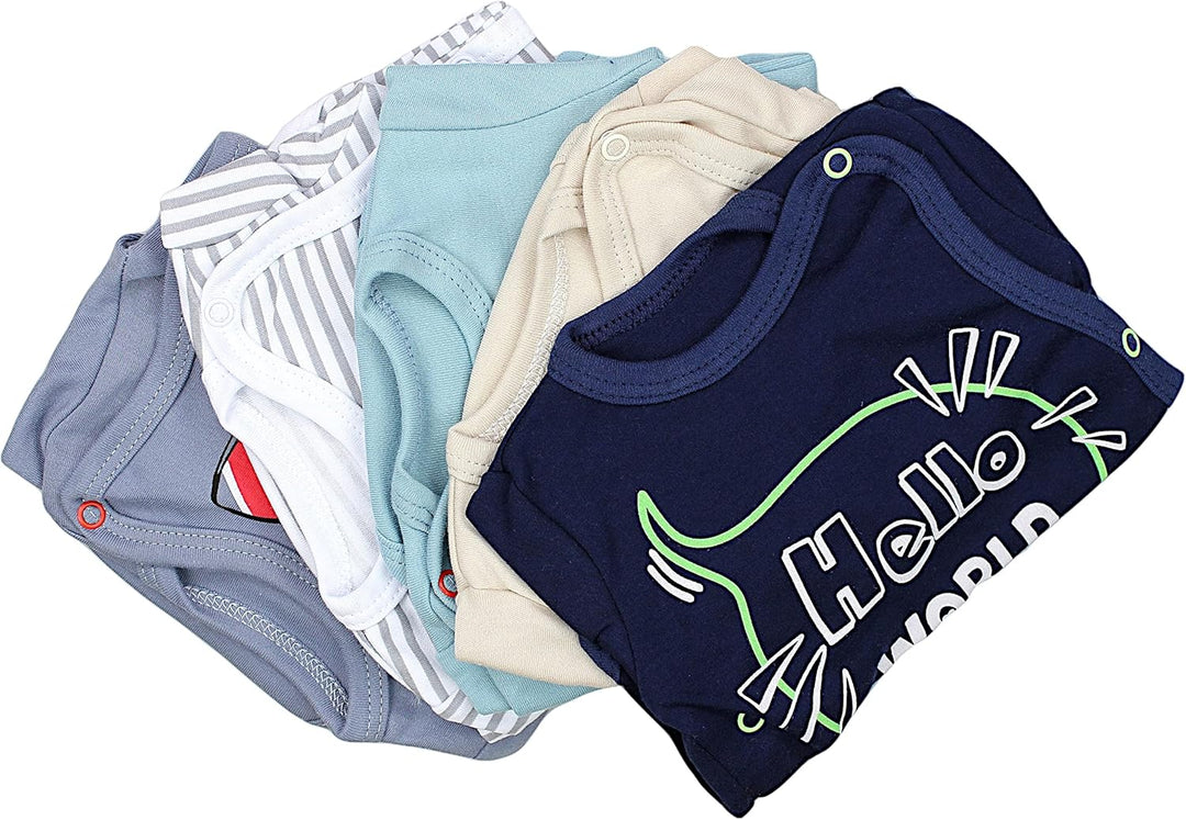TupTam Baby Body Langarm – Wickelbody Langarm für Jungen & Mädchen, 5er Pack, 100% Baumwolle, OEKO-T