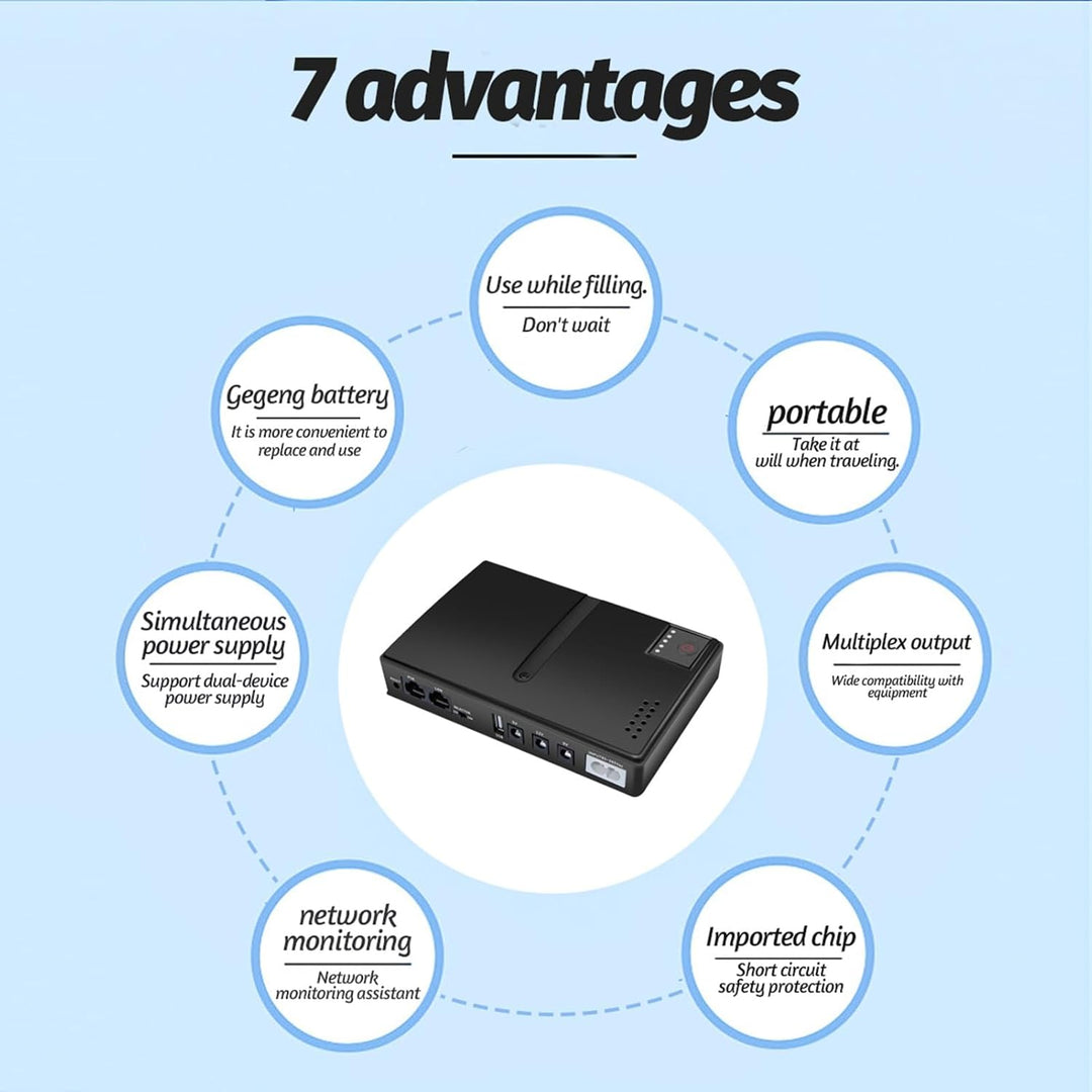 UPS Battery Backup, 15 V 24 V POE 5V 9V 12 V Unterbrechungsfreier Stromversorgung, USB 18W Ausgangss