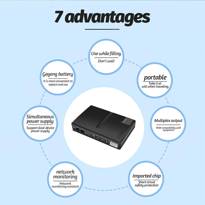 UPS Battery Backup, 15 V 24 V POE 5V 9V 12 V Unterbrechungsfreier Stromversorgung, USB 18W Ausgangss