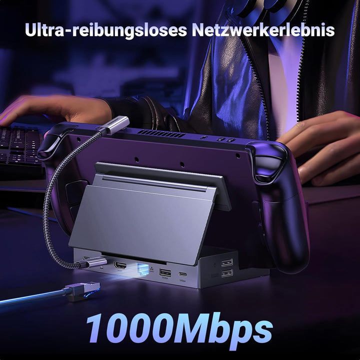 UGREEN Steam Deck Dock 9-in-1 Dockingstation 4K@60Hz HDMI 10Gbps USB Ports Verstellbarer Ständer Kom