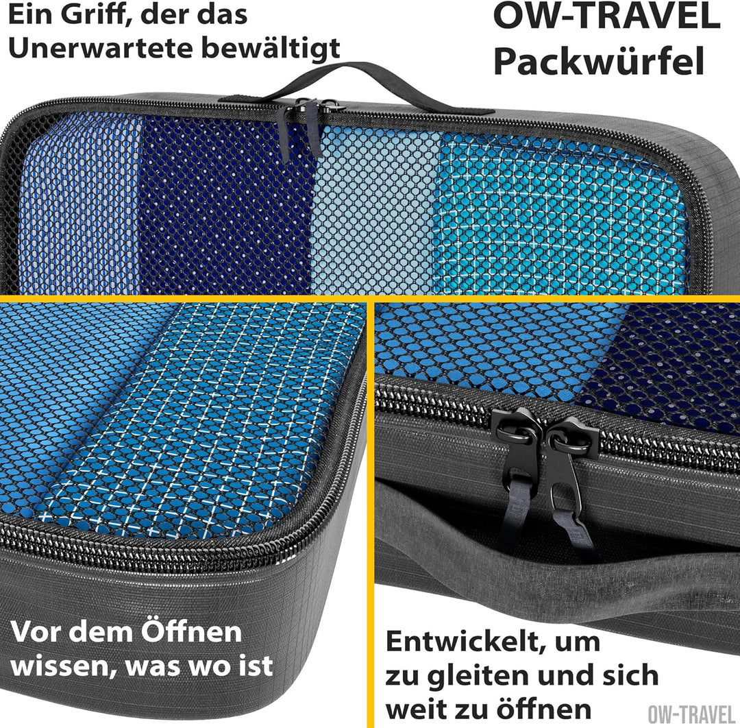 OW-Travel Einfach zu Organisierende Packtaschen für Koffer Large Kleiderlagerung mit Reisewürfeln ei
