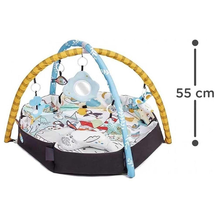 Kinderkraft SMARTPLAY SEA Spieldecke, Erlebnisdecke, Spielmatte mit Spielbogen, Krabbeldecke, Spielz