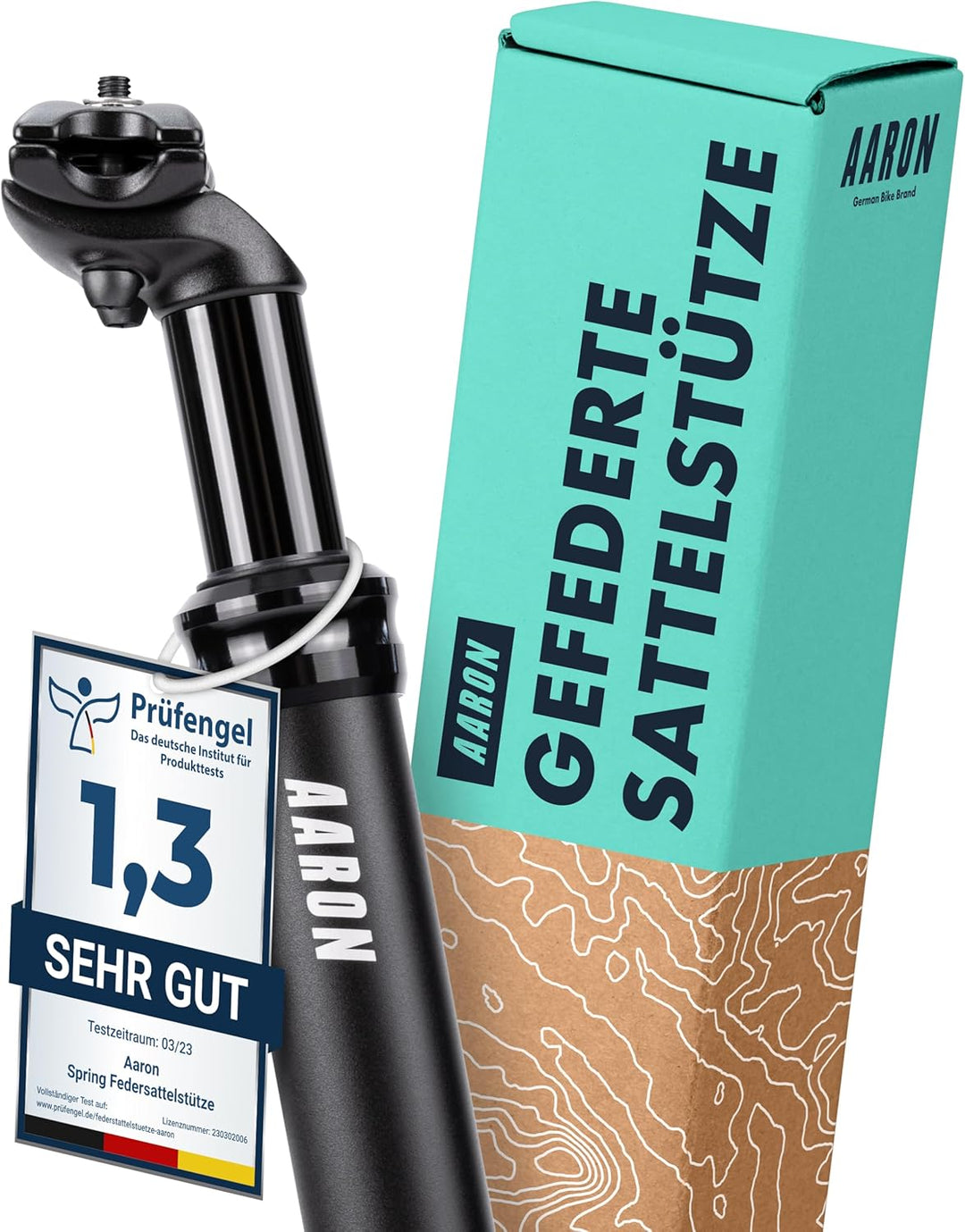 AARON Spring Federsattelstütze mit 27,2, 30,9 oder 31,6 mm Durchmesser - Gefederte Aluminium Sattels