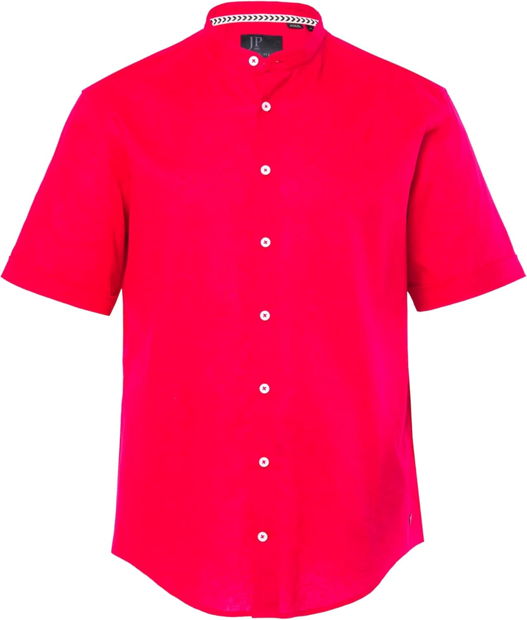 JP 1880 Herren grosse Grössen Übergrössen Menswear L-8XL Hemd, Halbarm, Leinenmix, Stehkragen, Moder