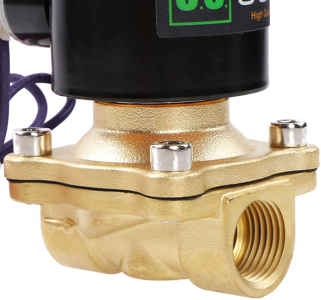 U.S. Solid 1/2" G 12 V DC Messing Magnetventil Direktgesteuert für Wasser Luft Gas Öl NC Brass Solen