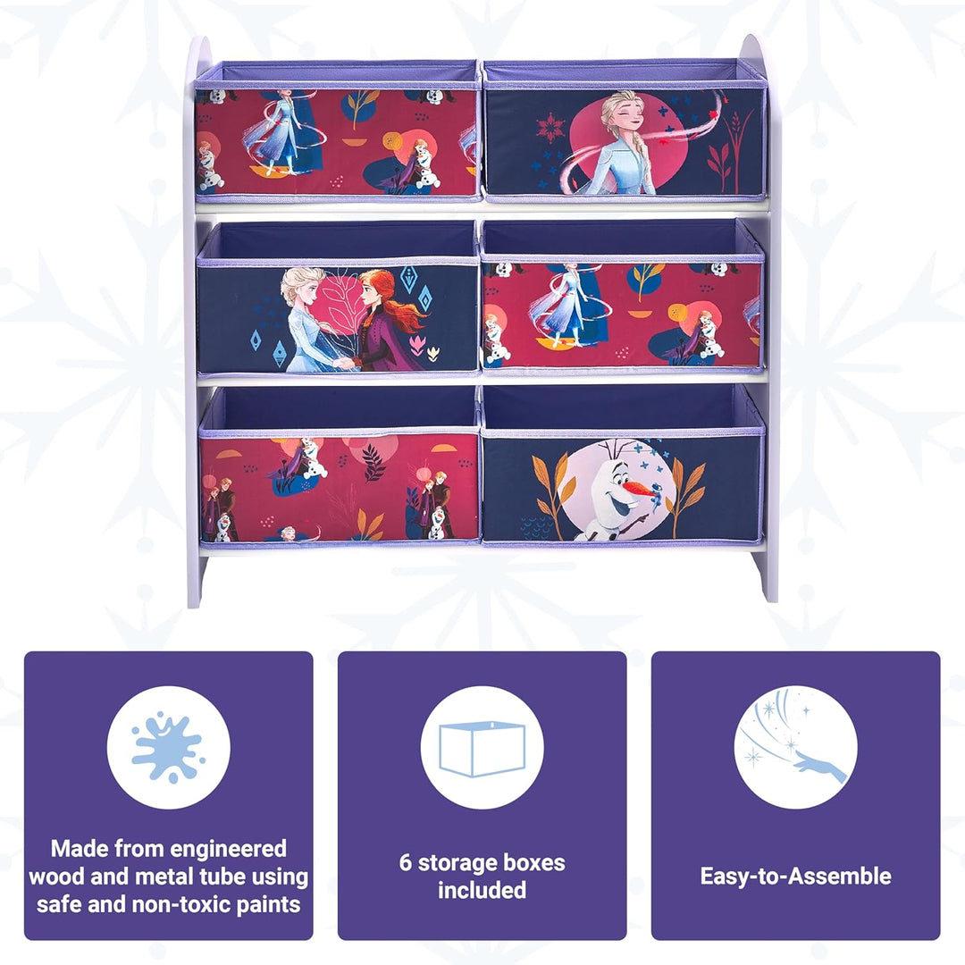 Disney Die Eiskönigin Spielzeug-Aufbewahrungseinheit, 6 Boxen für Schlafzimmer, aus Holzwerkstoff/St