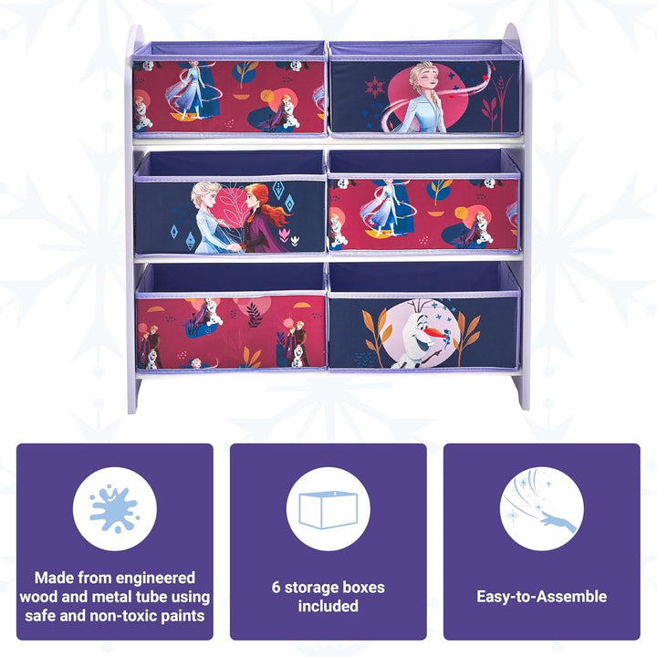 Disney Die Eiskönigin Spielzeug-Aufbewahrungseinheit, 6 Boxen für Schlafzimmer, aus Holzwerkstoff/St