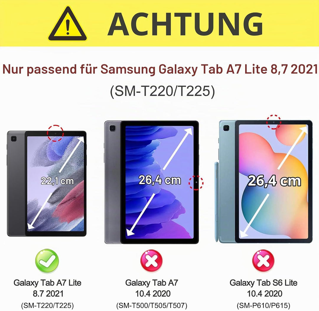 BRAECN für Galaxy Tab A7 Lite Hülle - Samsung Tab A7 Hülle 8.7" 2021 | Stossfeste Schutzhülle, 360°