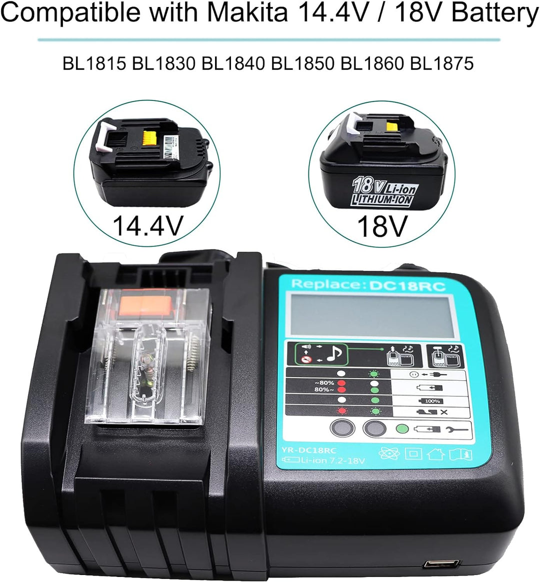 GOLEMON 3A 14.4-18V Ladegerät DC18RA DC18RC DC18RD DC18SC für 18V Makita BL1850 B BL1830 L1840B BL18