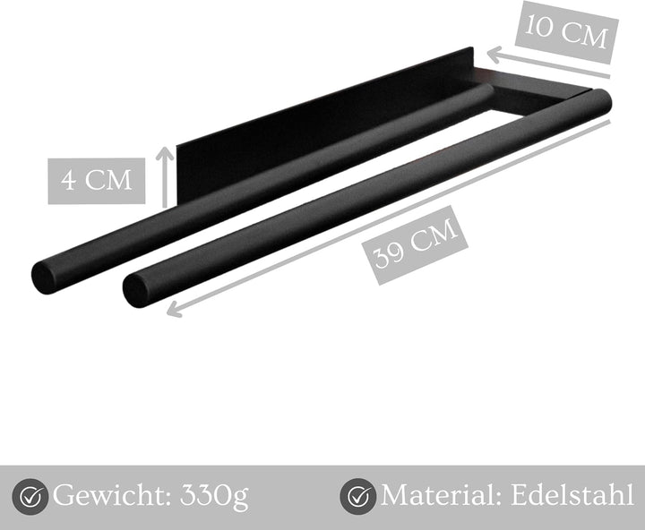 Premium Edelstahl Handtuchhalter ohne Bohren selbstklebend inkl. Spezialkleber (extrem sicherer Halt