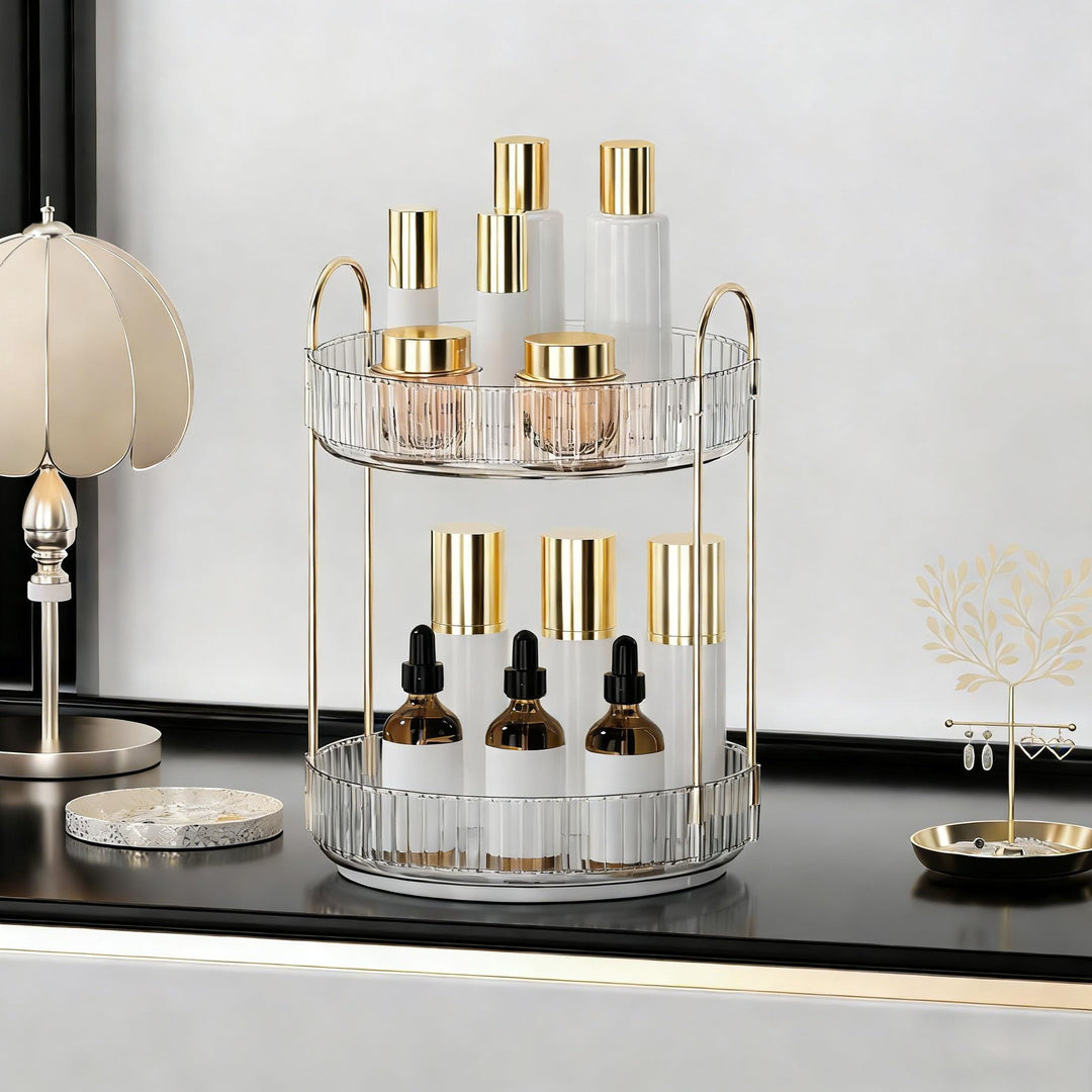 Make Up Organizer, 360° Drehbar Grosse Kapazität Kosmetik Organizer, Multifunktionaler Kosmetik Aufb