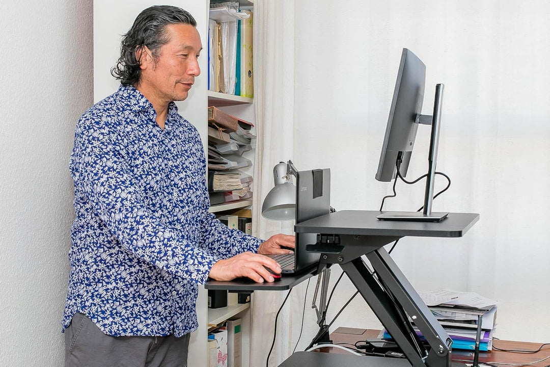 UPdesk One - Schreibtischaufsatz höhenverstellbar für Laptop & PC - Schreibtischerhöhung - Stehpulta