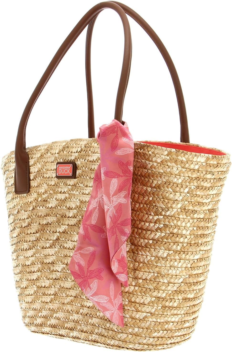 Mandarina Duck Damen Seashell Straw Bag Coral, Coral