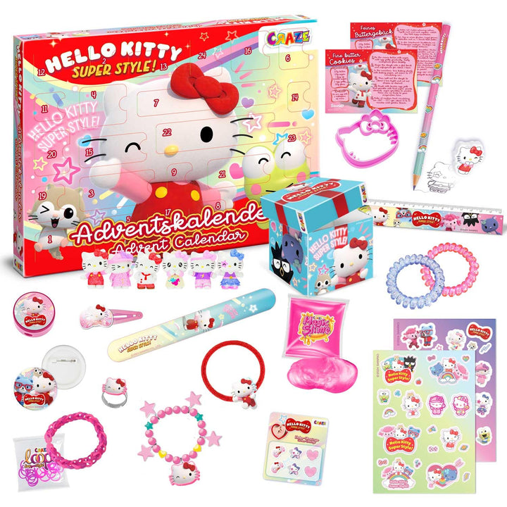 CRAZE Hello Kitty Adventskalender Kinder Spielzeug Adventskalender für Mädchen mit Hello Kitty Spiel