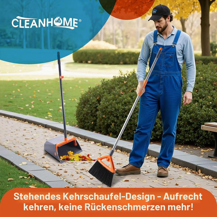 Kehrschaufel und Besen-Sets, 2-in-1, verbesserte grosse Kapazität, Kehrschaufel mit Kammzähnen, idea