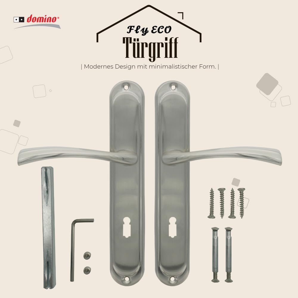 domino Türgriff, Drückergarnitur für Zimmertüren, Türdrücker-Set, Türklinke, Türbeschläge, Innentür