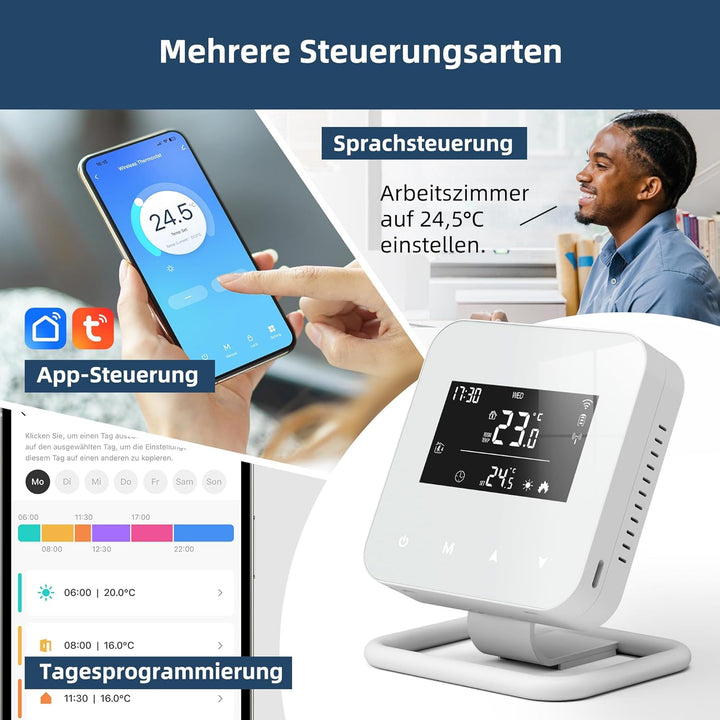 Beok Thermostat Fussbodenheizung WiFi Für Wasser Fussbodenheizung und Gaskessel, Tuya Smart Raumther