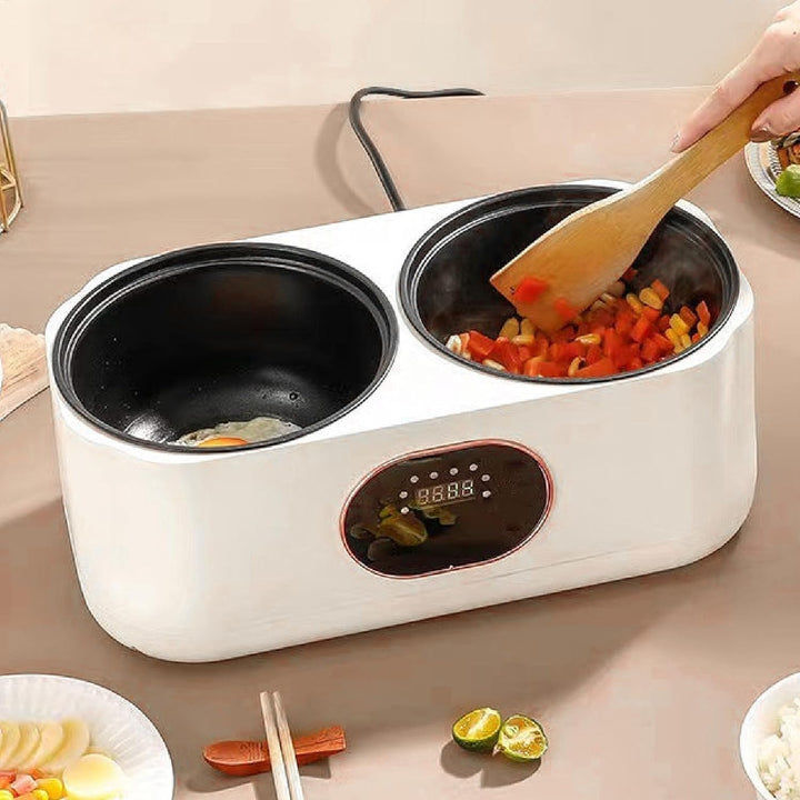 Elektrischer Doppel-Reiskocher, Multifunktions-Kochtopf mit 2 Innentöpfen, Touch-Panel für Hot Pot S