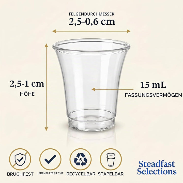 Steadfast Selections - Bulk Premium 2000 Plastikbecher Kommunionbecher Einwegbecher Kommunionbecher