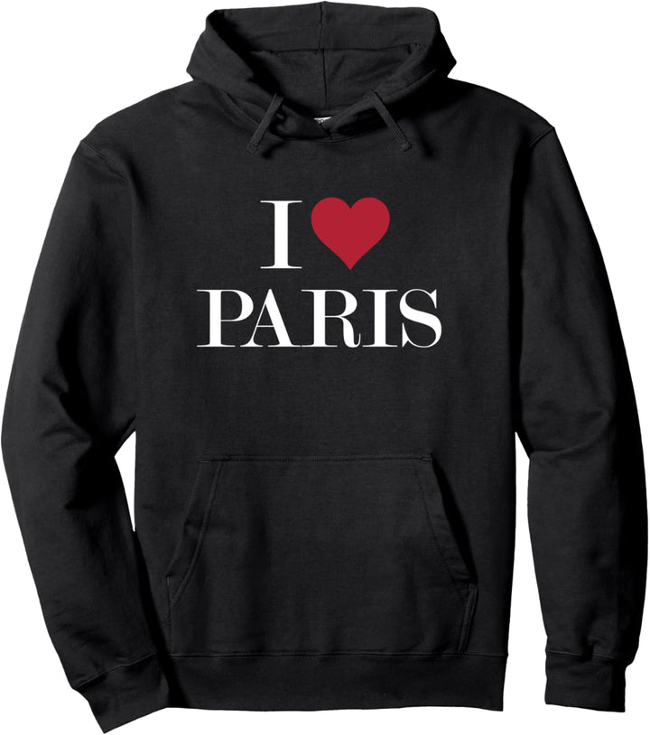 I Love Heart Paris France Pullover Hoodie