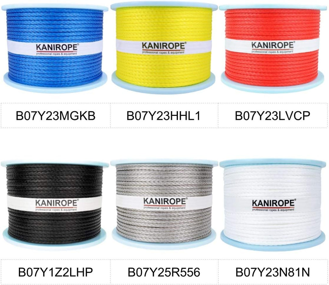 Kanirope® Dyneema Seil PRO 4mm 300m Silber 12-fach geflochten SK78 verstreckt beschichtet, 300m Silb