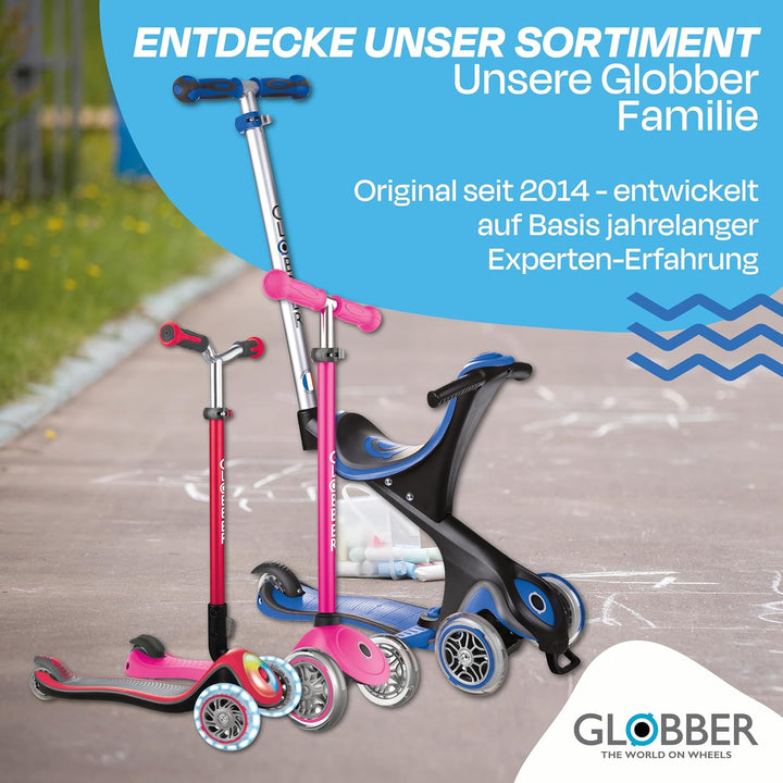 GLOBBER Elite Roller – Tretroller Kinder ab 3 Jahre - Scooter 120/80 mm - ABEC 5, 3-rädrig – höhenve