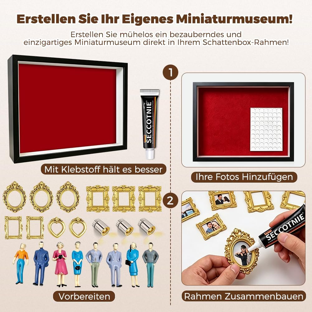 DIY Mini Museum Bilderrahmen, Mini Menschen Figuren Museum, Museum of Us, Bilderrahmen zum Befüllen