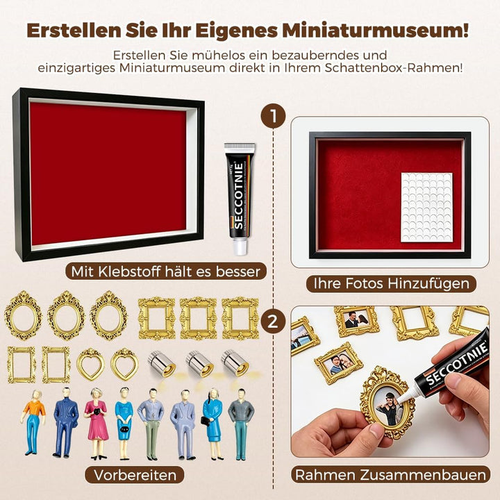 DIY Mini Museum Bilderrahmen, Mini Menschen Figuren Museum, Museum of Us, Bilderrahmen zum Befüllen