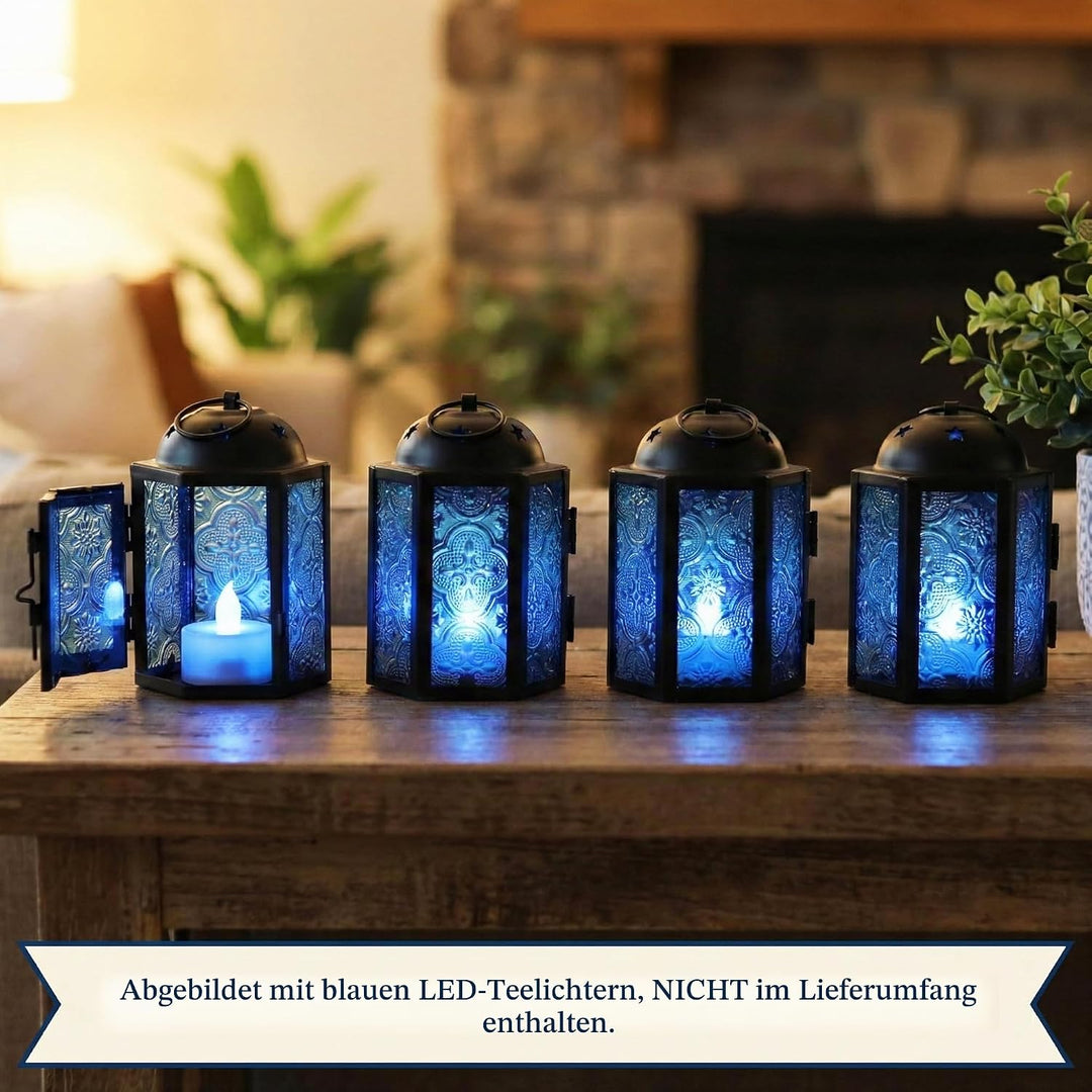 Dekorative Kerzenlaterne für Hochzeiten, Terrasse und Heimdekoration, kleine marokkanische Mini-Late