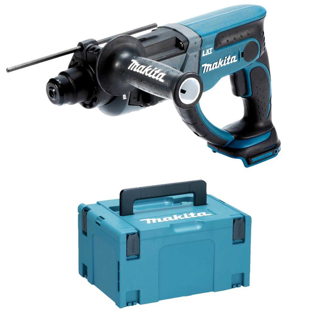 Makita Akku-Kombihammer f. SDS+ 18,0V im MAKPAC ohne Akku 1,5 Ah, ohne Ladegerät, DHR202ZJ, Blau, Si