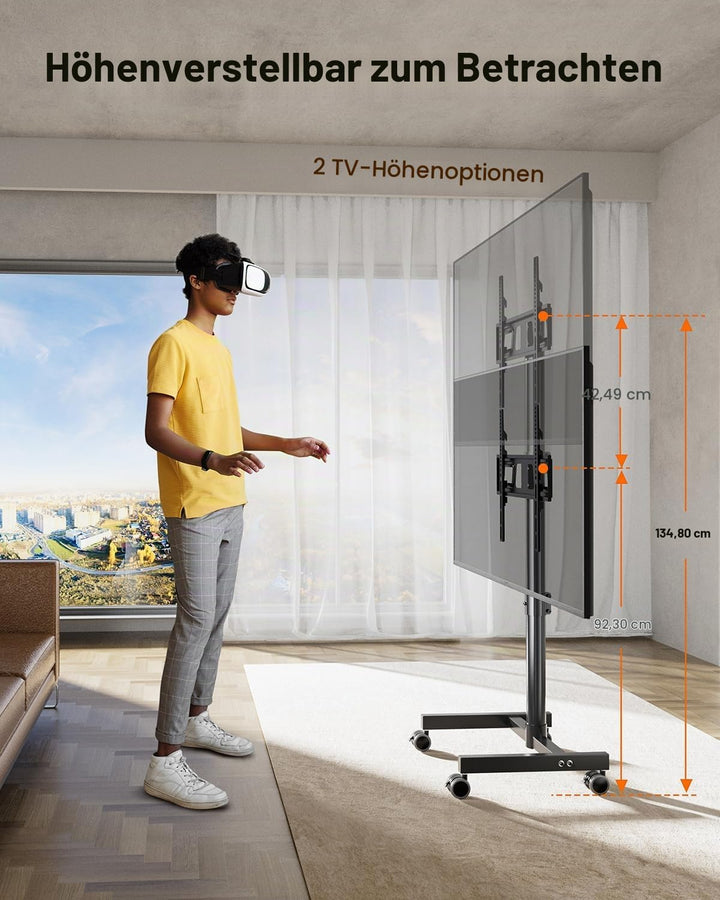 FORGING MOUNT TV Ständer Rollbar für 23-60 Zoll Plasma/LCD/LED Fernseher | Fernsehständer mit Rollen