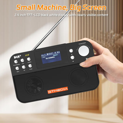 Radio with DAB+/FM,DAB Plus Digitalradio, Tragbares Klein Küchenradio mit Sleep-Timer,60 Voreingeste