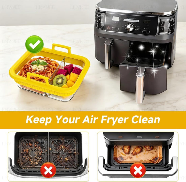 2 Stück Auflaufform Airfryer für Ninja Heissluftfritteuse AF400EU/DZ400EU/AF500EU/COSORI Heissluftfr