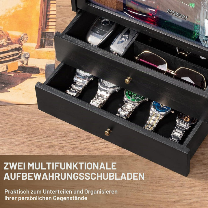 HoldOneLight Parfümregal für Herren, Parfüm-Organizer aus Massivholz für den Waschtisch, geräumiger,