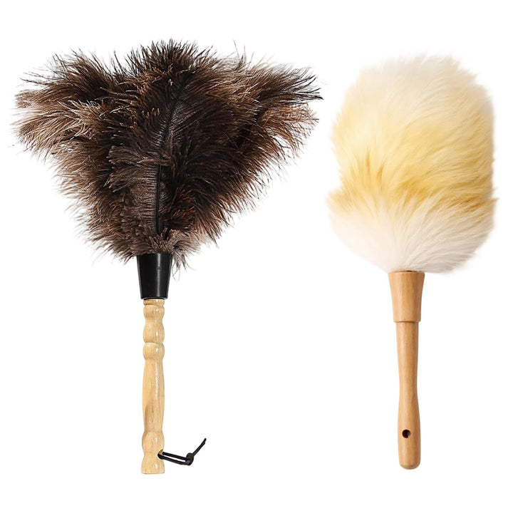 Staubwedel Straussenfedern, 2 Stück Staubwedel Set Schwarz Und Weiss, Hochwertige staubwedel Für Die