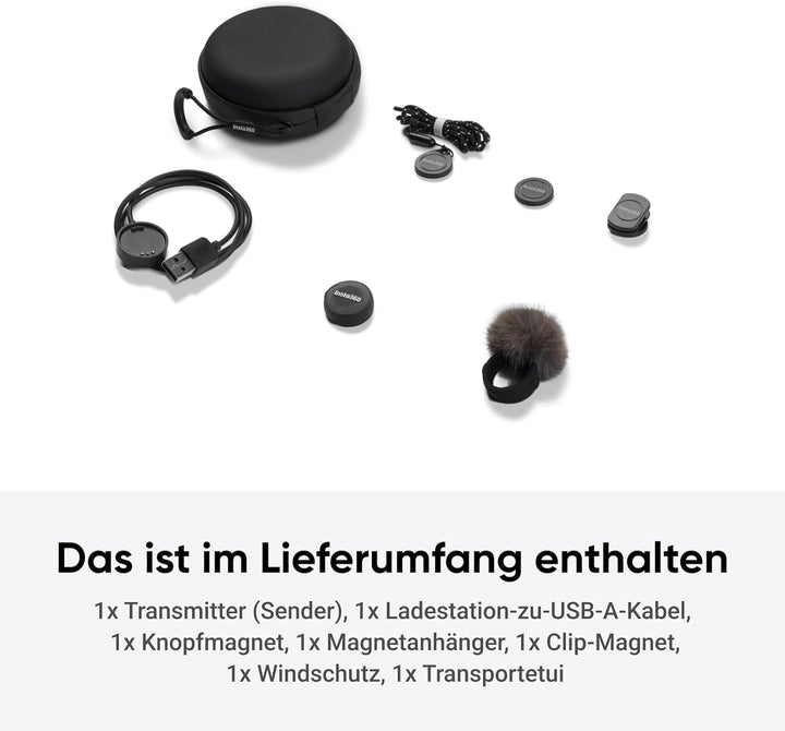 Insta360 Mic Air Transmitter, ultraleichte 7,9 g, Drahtloses Mikrofon X5/X4/X4 Air/Ace Pro 2/GO Ultr