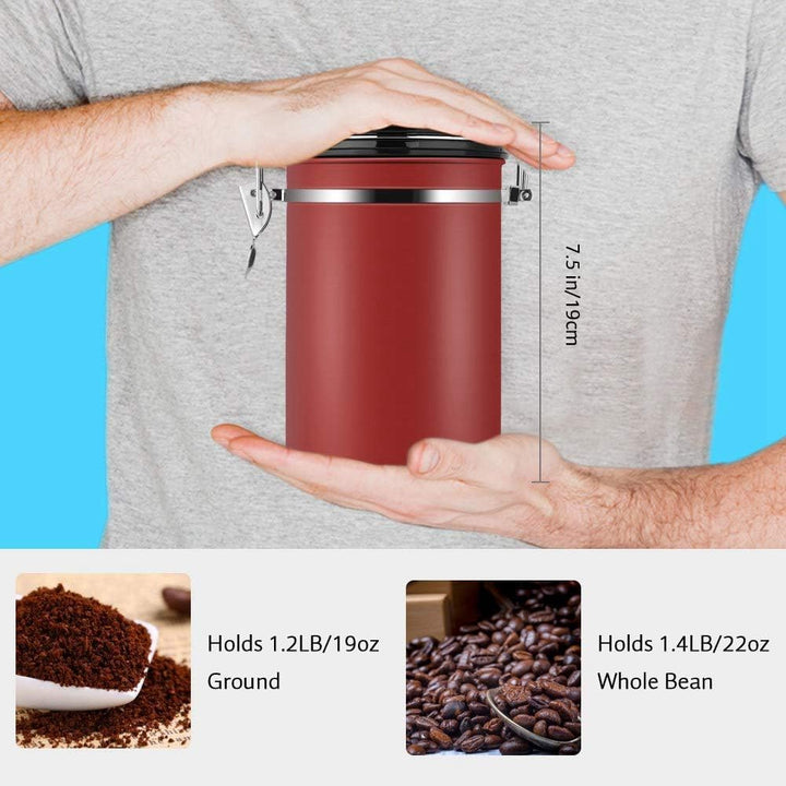 TOPINCN Kaffeebehälter, 1,8 L Lebensmittelbehälter Grosser Luftdichter Schwarzer Küchenbehälter aus
