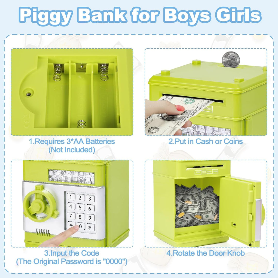 Thedttoy Elektronische Spardose Safe Kinder Tresor Digitale ATM Sparschwein, Spardose Number Bank Gr