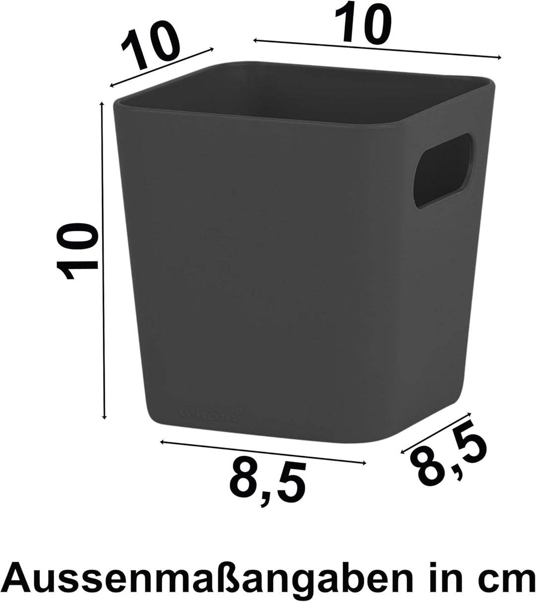 #11 12 x Ordnungsbox - 10 cm hoch - schwarz - 10 x 10 cm - Ordnungskorb - Regalorganizer Wandregal -