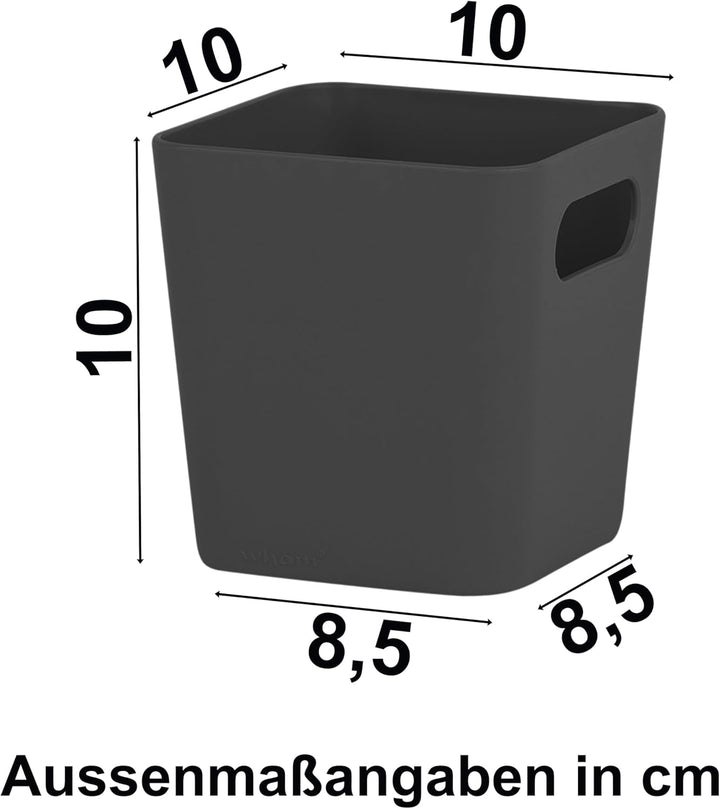 #11 12 x Ordnungsbox - 10 cm hoch - schwarz - 10 x 10 cm - Ordnungskorb - Regalorganizer Wandregal -
