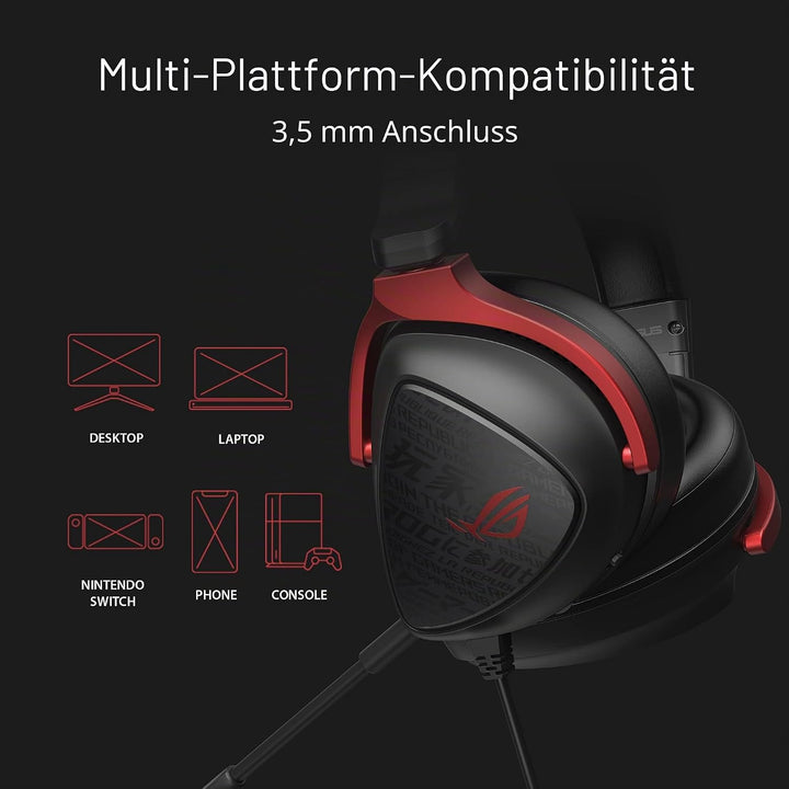 ASUS ROG Delta S Core Gaming Headset (3.5 mm-Anschluss, abnehmbares Mikrofon, kompatibel mit PCs, Ma