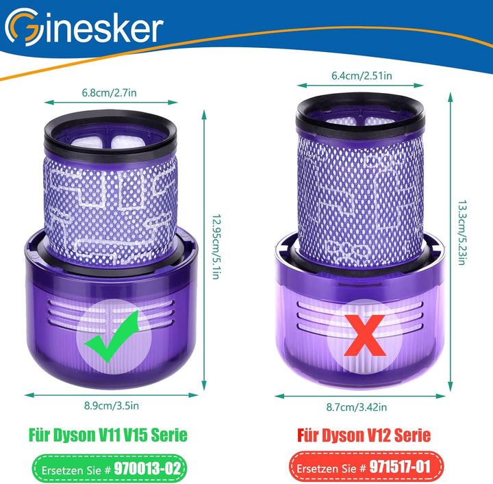 2 Stück Filter für Dyson V11 Absolute Animal V15 Detect SV14 SV22 Extra Pro Torque Drive Akku Staubs